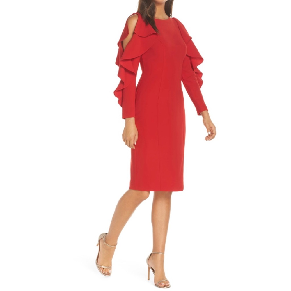 ❗️FINAL❗️ 🆕 ELIZA J Ruffle Sleeve Sheath Dress 4
